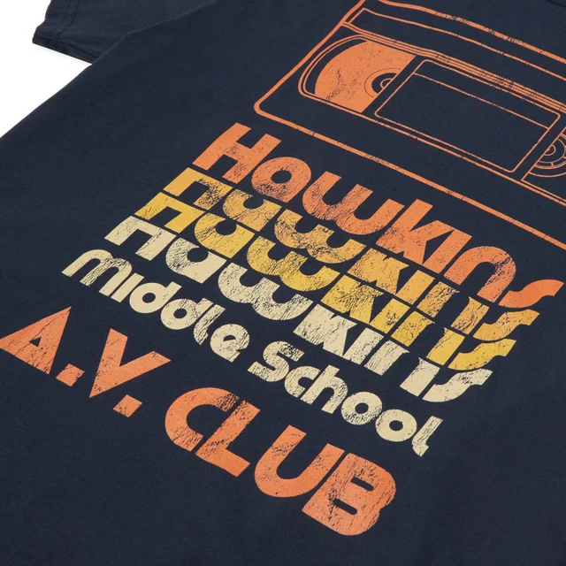 Stranger Things Hawkins AV Club Men's T-Shirt - Navy