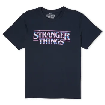 Stranger Things Chrome Logo Men's T-Shirt - Navy
