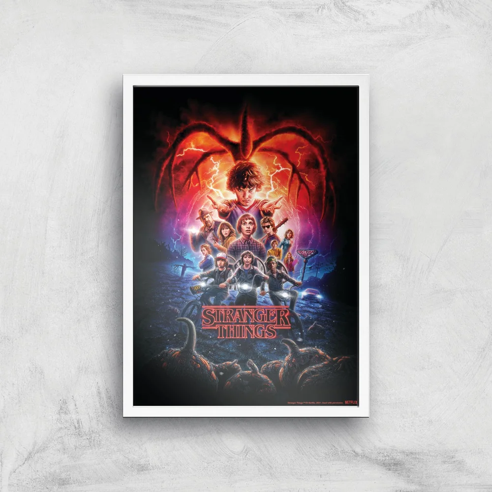 Stranger Things Season Two Poster Giclee Art Print - A2 - White Frame Image 1