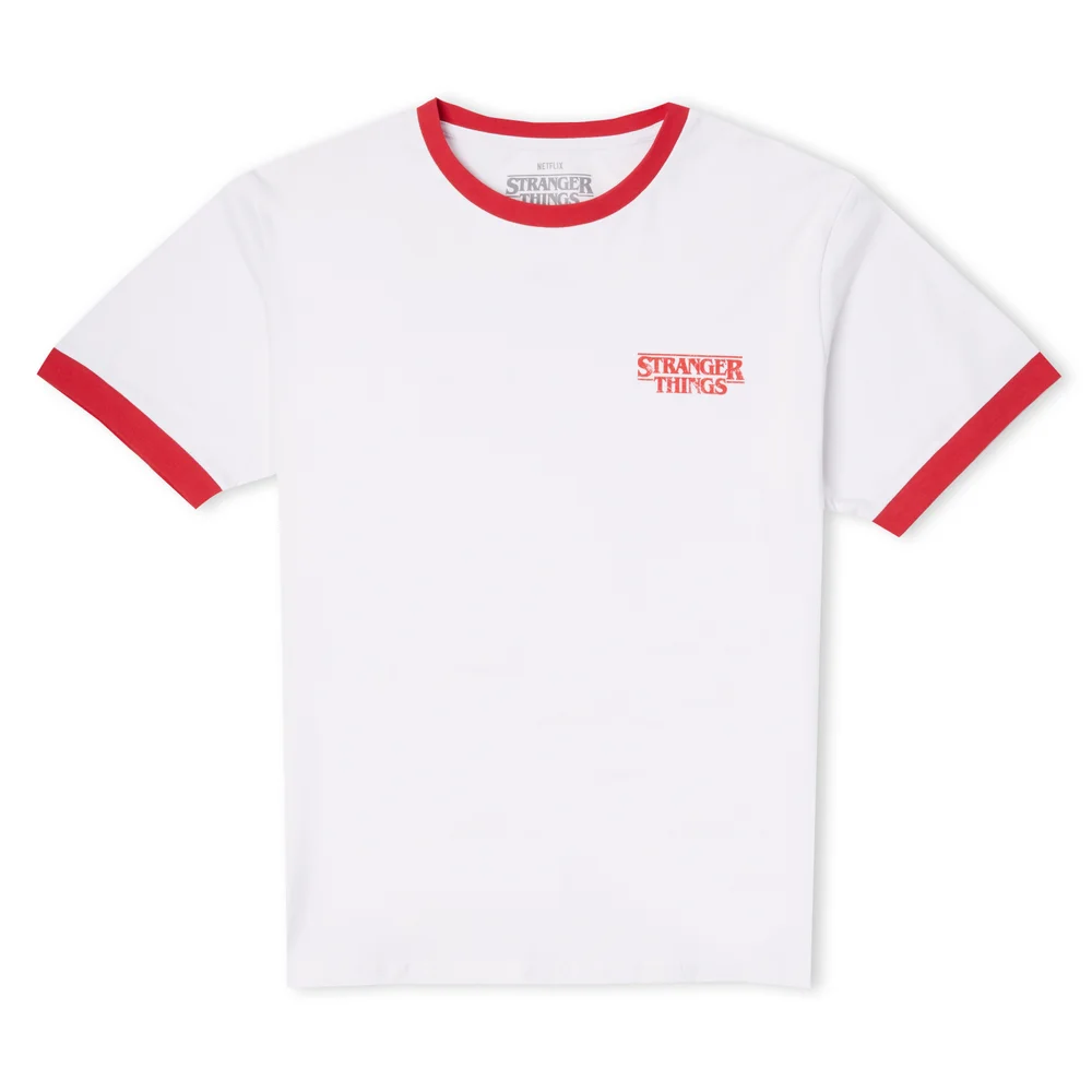Stranger Things Biker Gang Unisex Ringer T-Shirt - White/Red - S Image 1