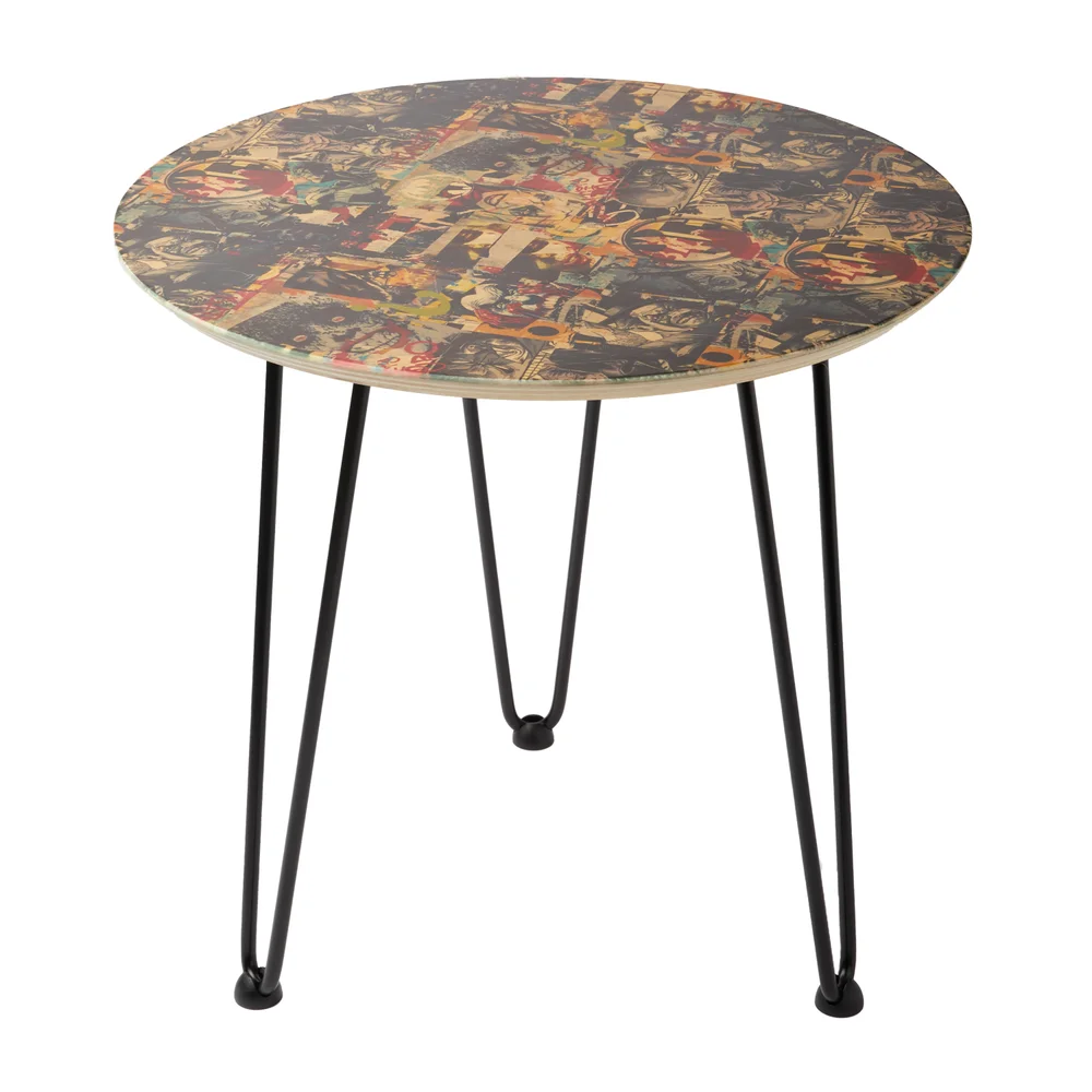 Decorsome x Batman Collage Wooden Side Table - White Image 1