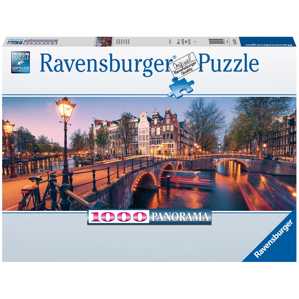 Ravensburger Evening in Amsterdam Panoramic 1000 piece Jigsaw Puzzle Image 1