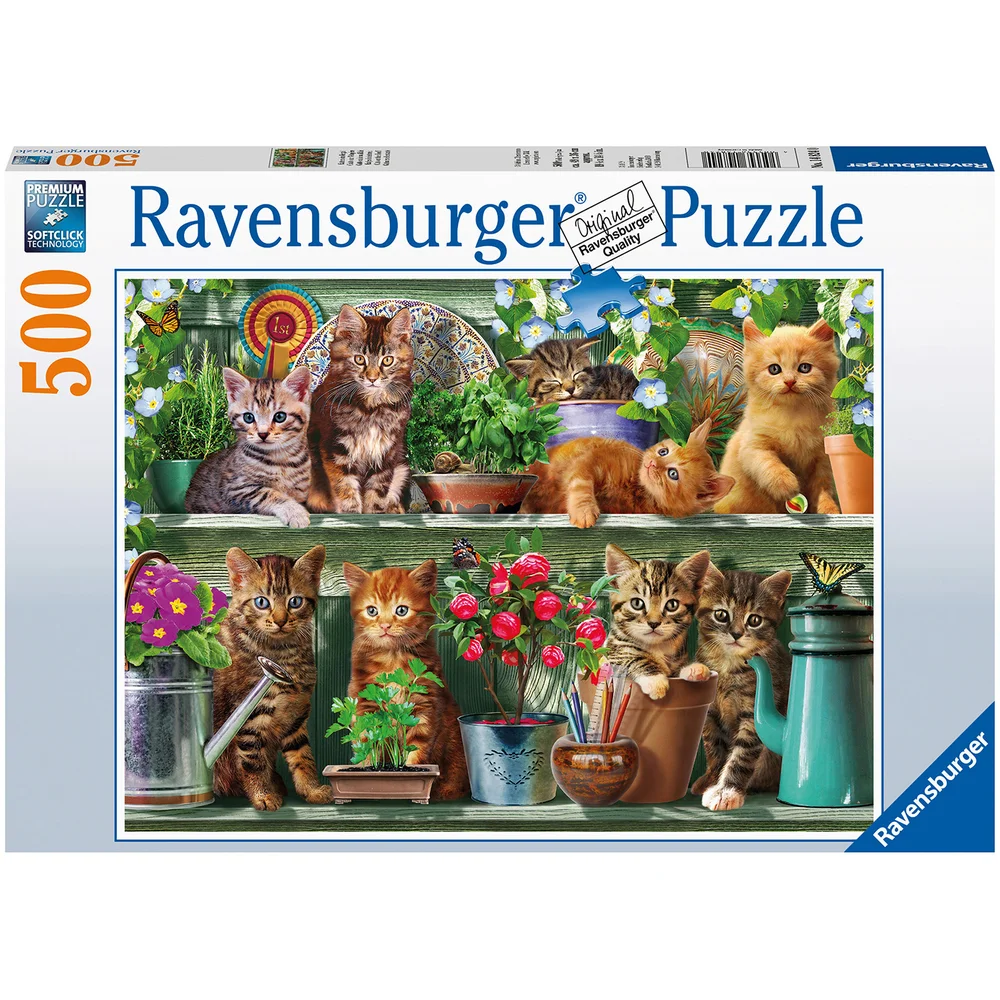 Ravensburger Cats on the Shelf 500 piece Jigsaw Puzzle Image 1