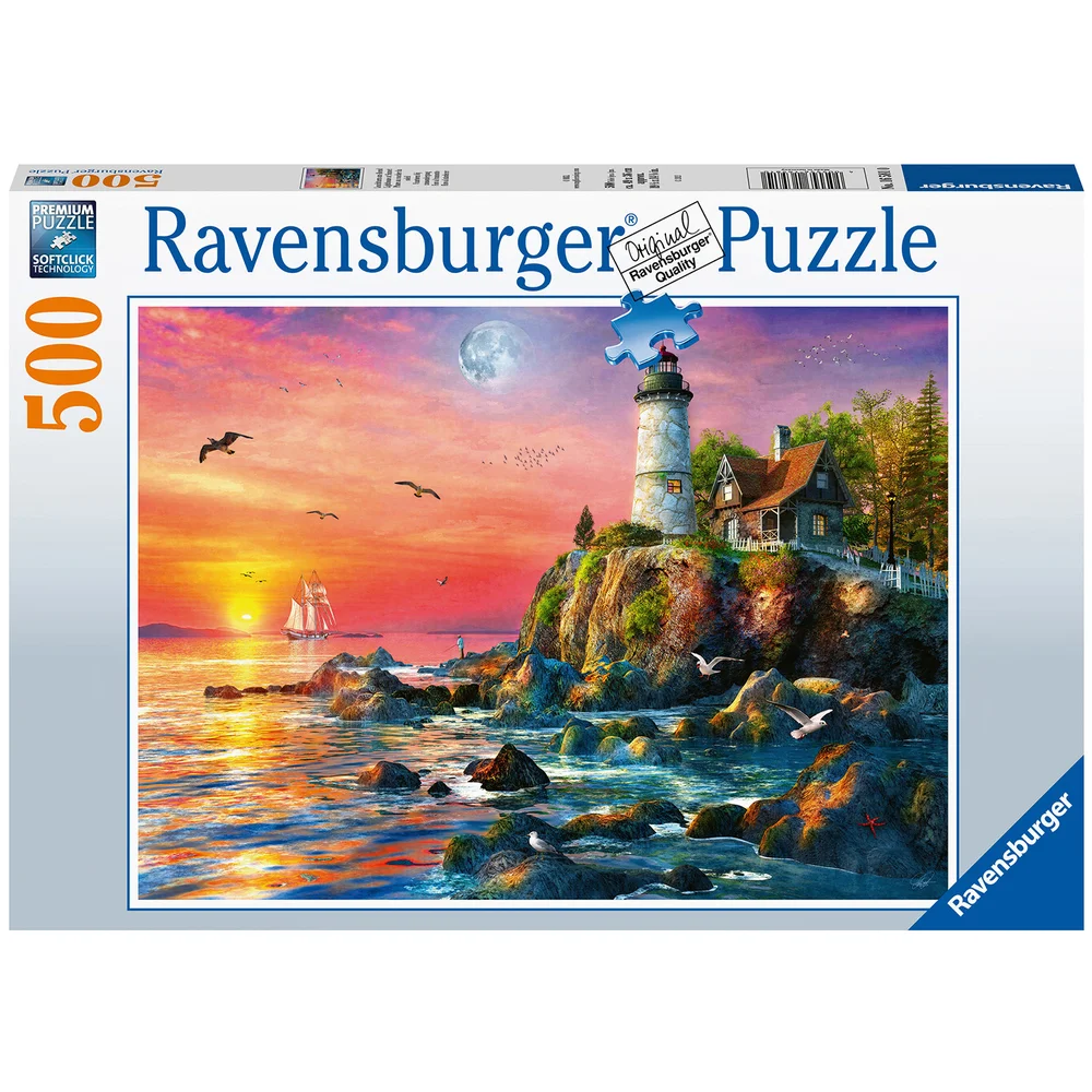 Ravensburger Lighthouse at Sunset 500 piece Jigsaw Puzzle Image 1