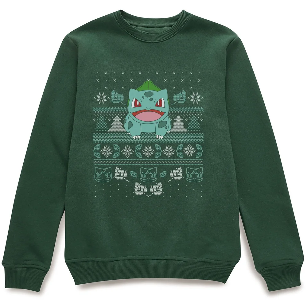 Pokémon Deck The Halls Unisex Christmas Jumper - Green - S Image 1