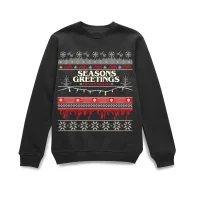 Stranger Things Hawkins Christmas Unisex Christmas Jumper - Black - undefined undefined