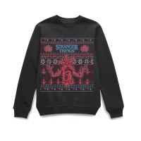 Stranger Things Christmas Deomogorgon Unisex Christmas Jumper - Black - undefined undefined