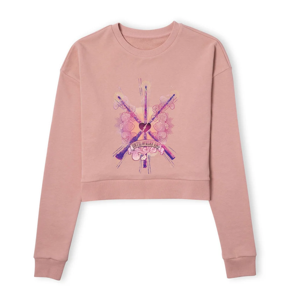 Harry Potter Until The Very End Women's Cropped Sweatshirt - Dusty Pink - XS Image 1
