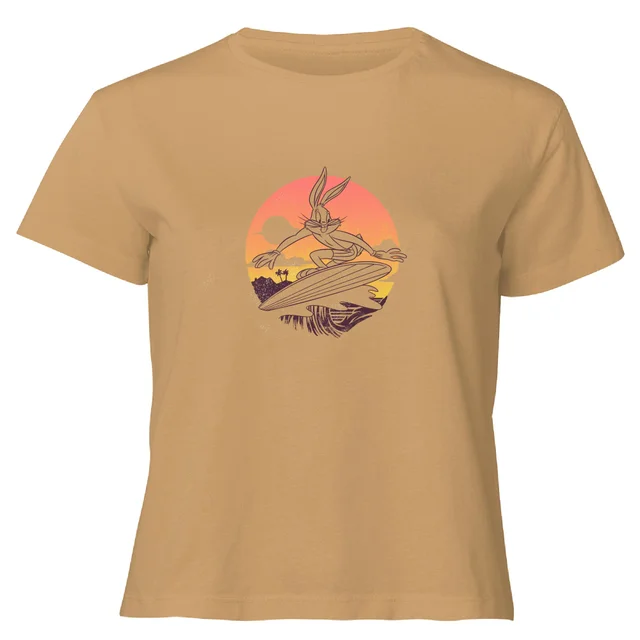 Looney Tunes Surf Women's Cropped T-Shirt - Tan