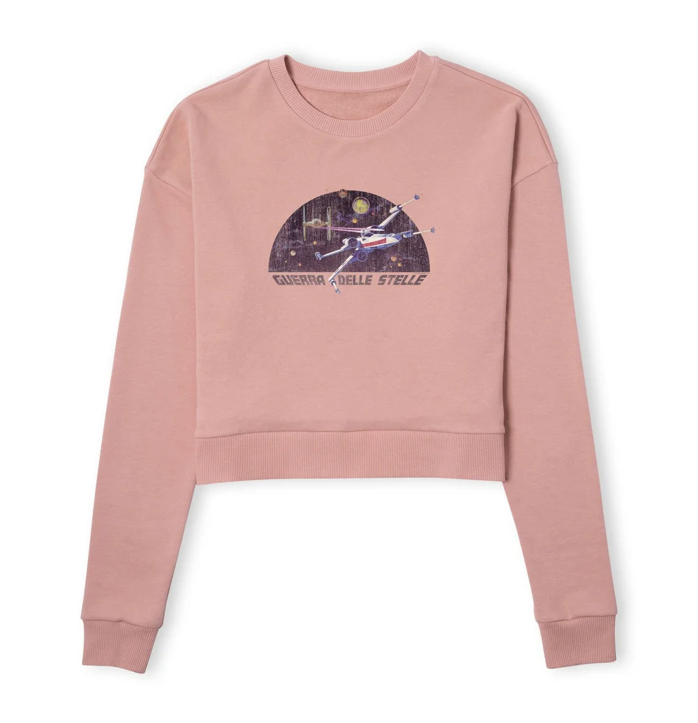 Star Wars X-Wing Italian Women's Cropped Sweatshirt - Dusty Pink - XS Image 1