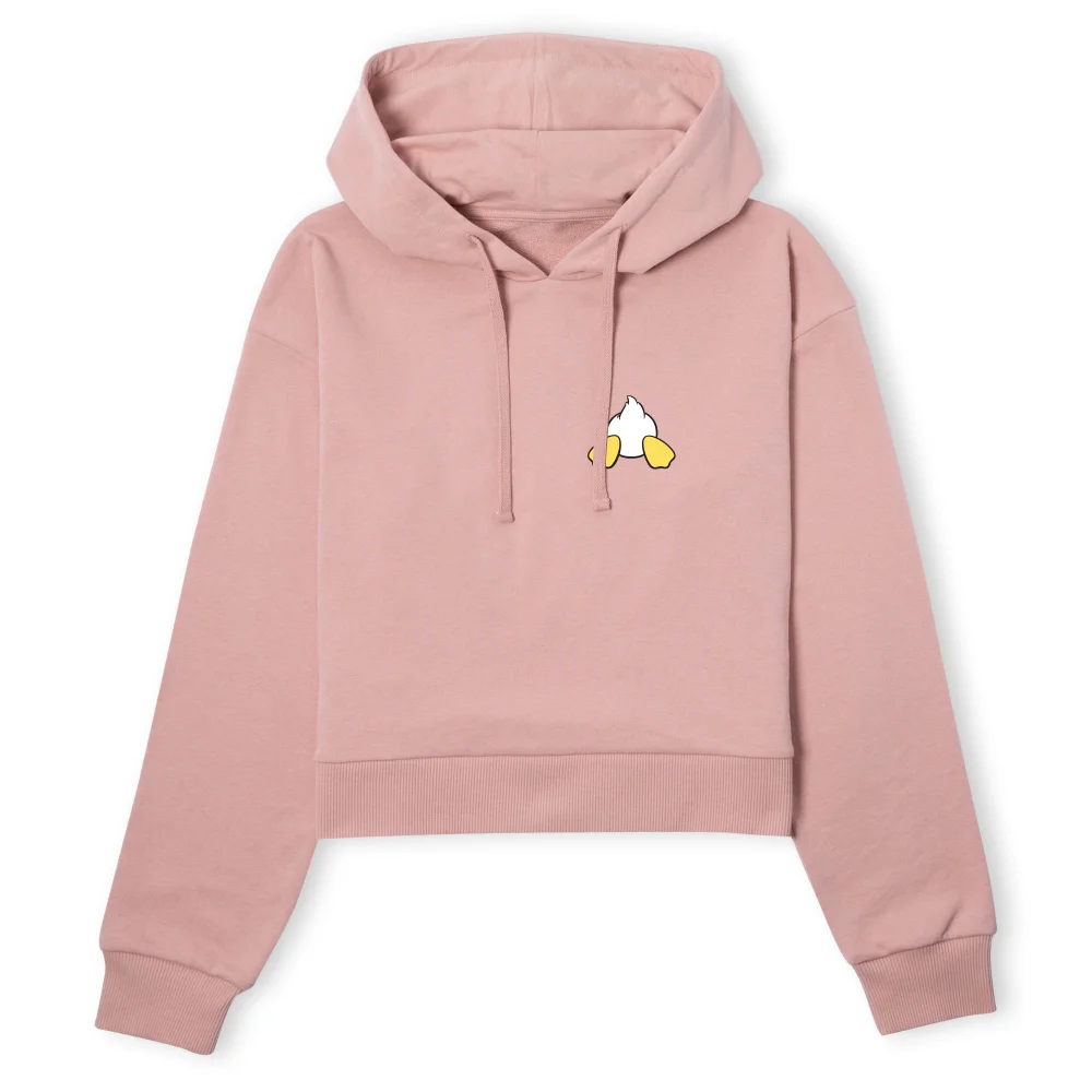 Disney Donald Duck Backside Women's Cropped Hoodie - Dusty Pink - S Image 1