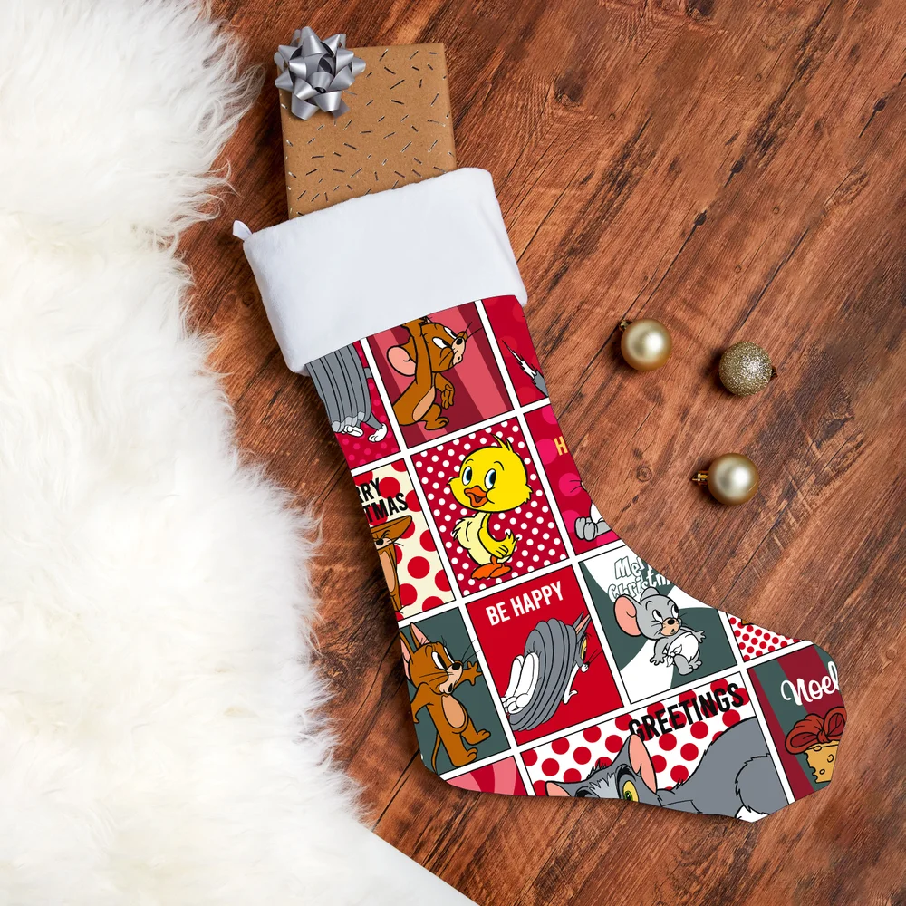 Tom & Jerry Christmas Tile Christmas Stocking Image 1
