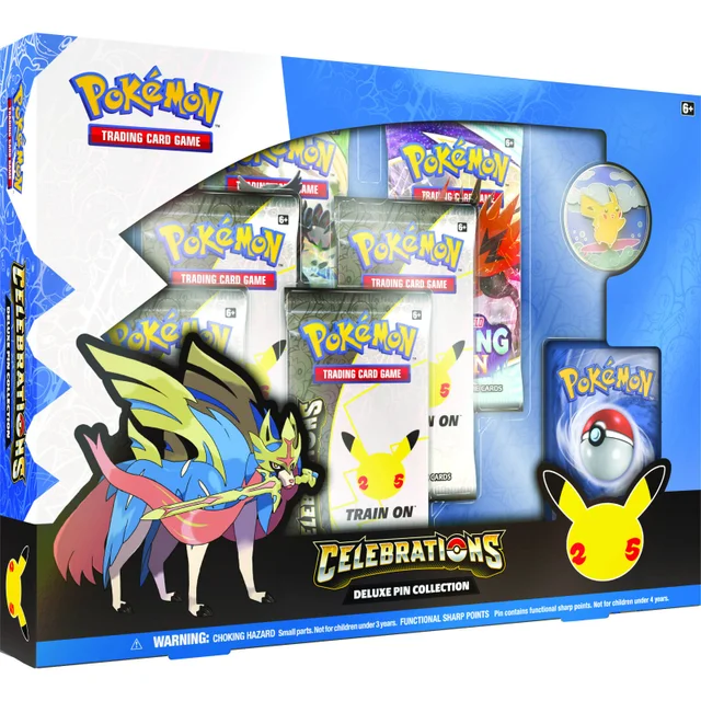 Pokémon TCG: Celebrations Deluxe Pin Box 25th Anniversary & T-Shirt Bundle