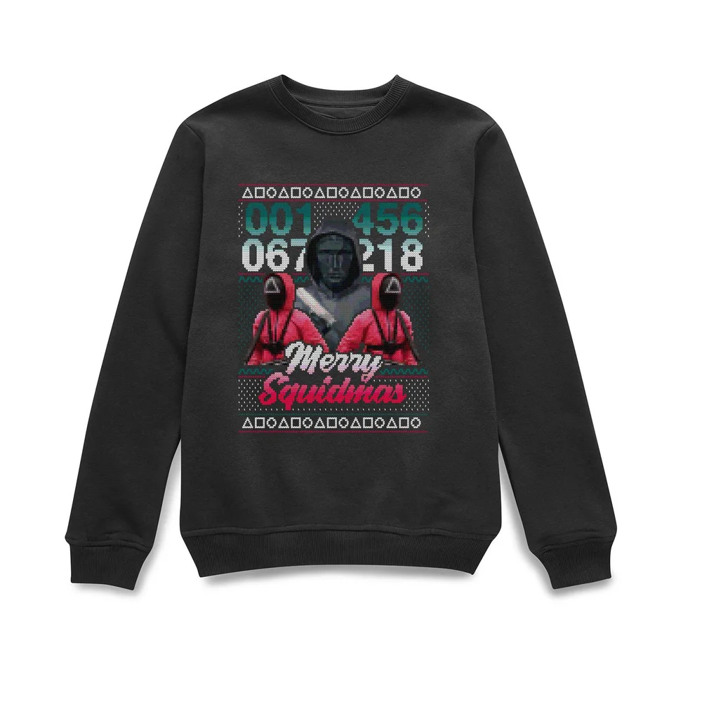 Squid Game Merry Squidmas Unisex Christmas Jumper - Black - S Image 1