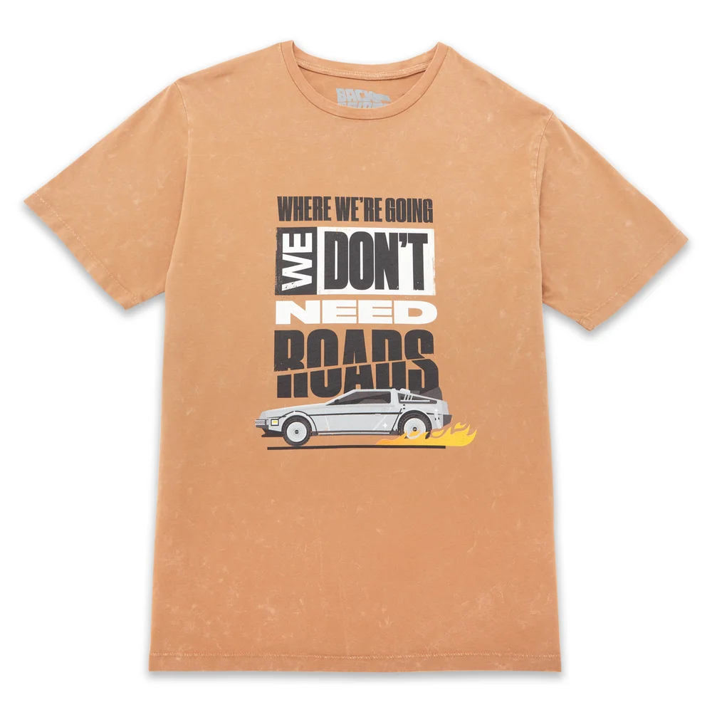 Back to the Future Where We're Going We Don't Need Roads Unisex T-Shirt - Tan - M Image 1