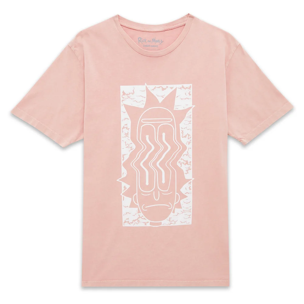 Rick and Morty Warped Unisex T-Shirt - Pink Acid Wash - S Image 1