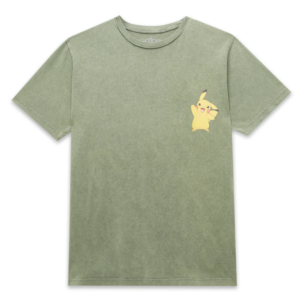 Pokémon Pikachu Unisex T-Shirt - Khaki Acid Wash - S - Khaki Acid Wash Image 1