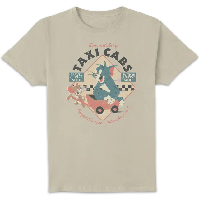 Tom & Jerry Taxi Cabs Unisex T-Shirt - Vintage Cream