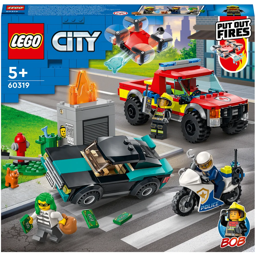 LEGO City: Fire Rescue & Police Chase Truck Toy Set (60319) Image 1