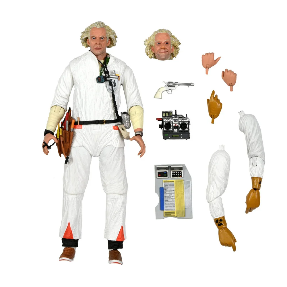 NECA Back to the Future Doc Brown 1985 Hazmat Suit Ultimate 7 Inch Action Figure Image 1