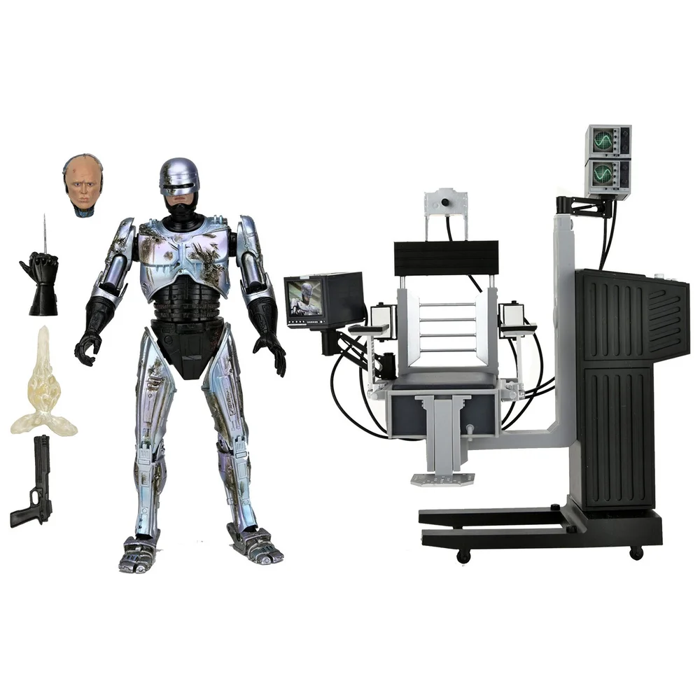 NECA Robocop Battle Damaged Robocop with Chair Ultimate 7 Inch Action Figure Image 1