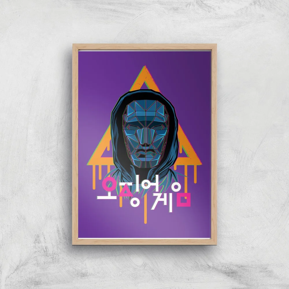 Squid Game Front Man Paint Giclee Art Print - A2 - Wooden Frame Image 1