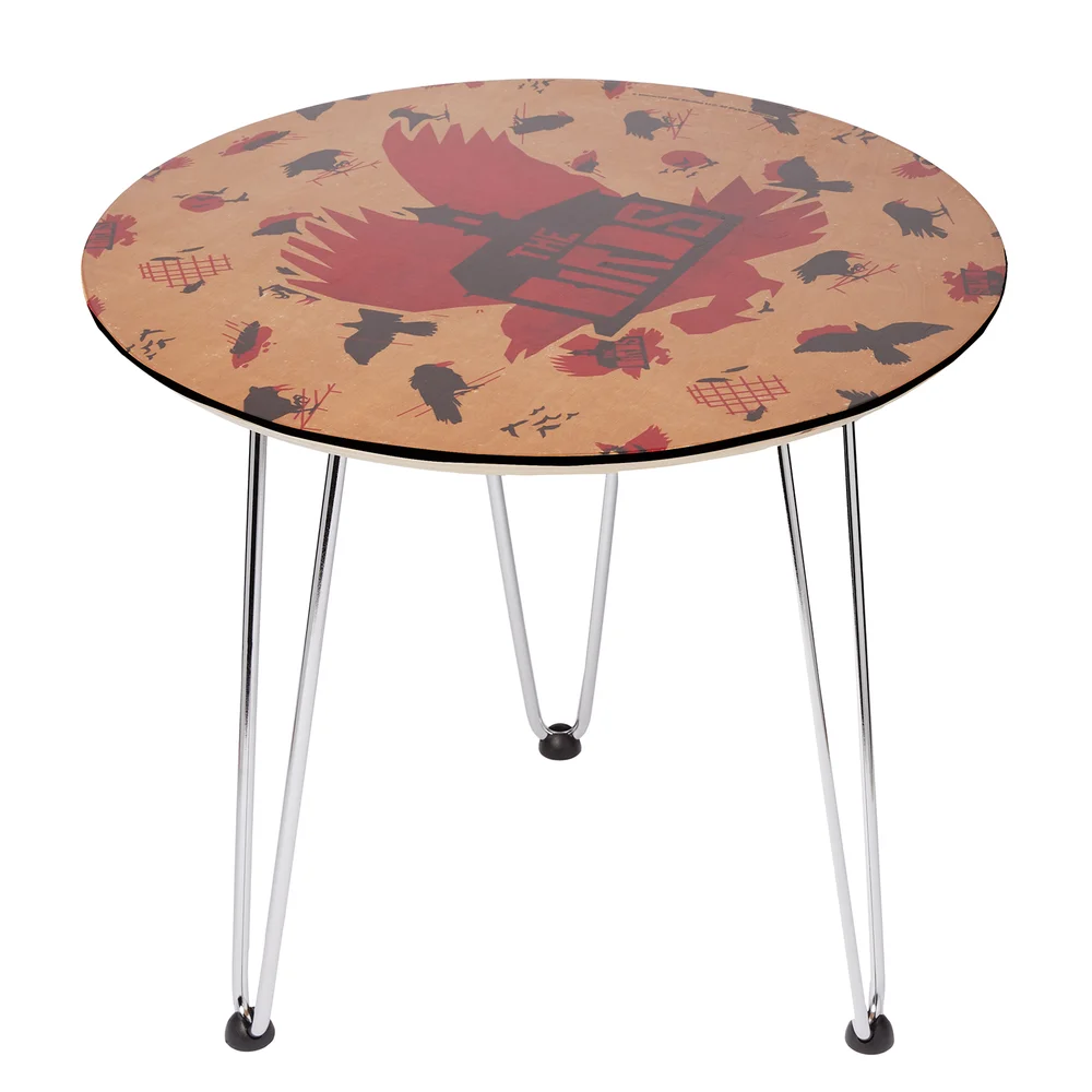 Decorsome x Hitchcock The Birds Flight Collage Wooden Side Table - White Image 1