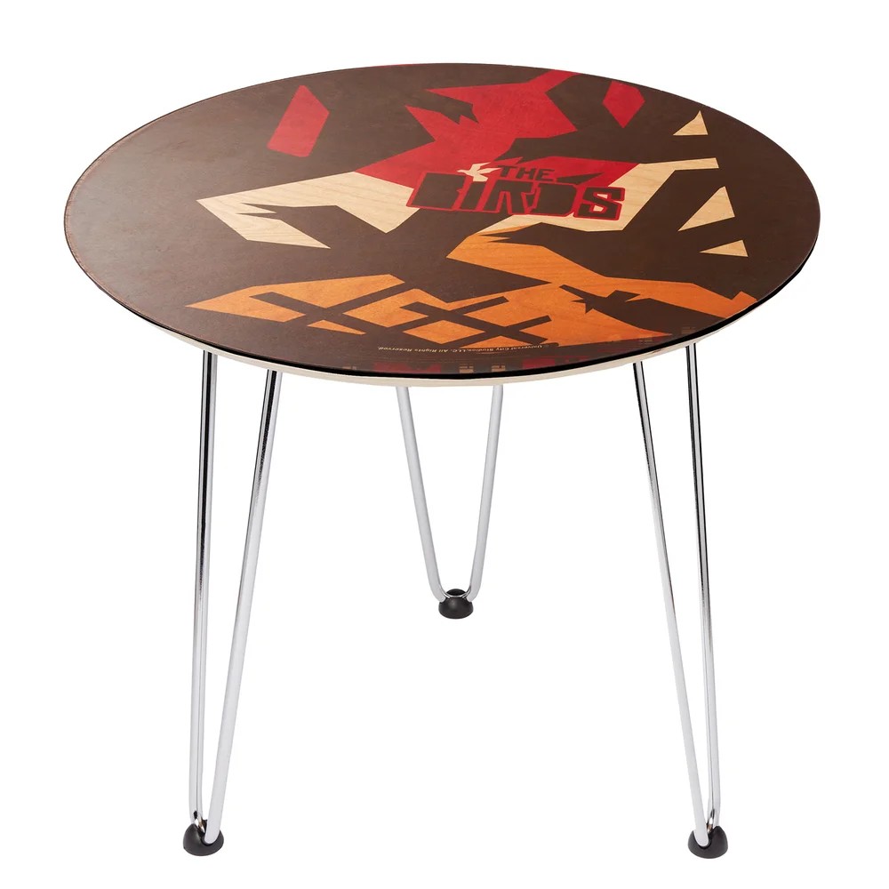 Decorsome x Hitchcock The Birds Geometric Birds Wooden Side Table - White Image 1