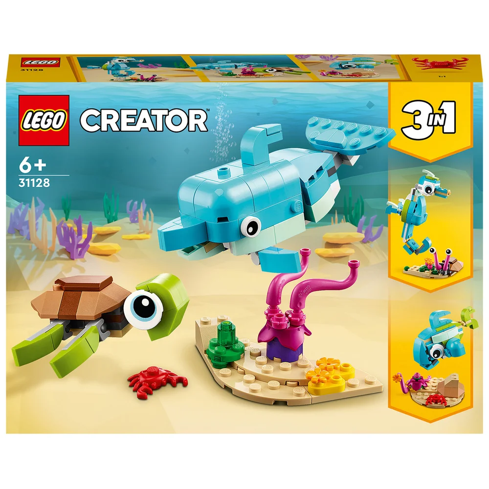 LEGO Creator: 3 in 1 Dolphin & Turtle Sea Animals Toy Set (31128) Image 1