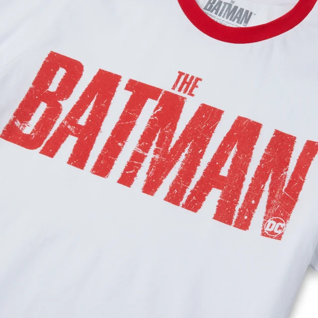 The Batman Core Logo Unisex Ringer T-Shirt - White/Red