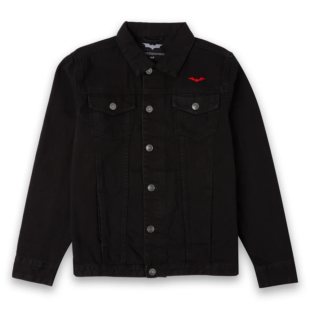 The Batman Gotham Hero Embroidered Denim Jacket - Black - S Image 1