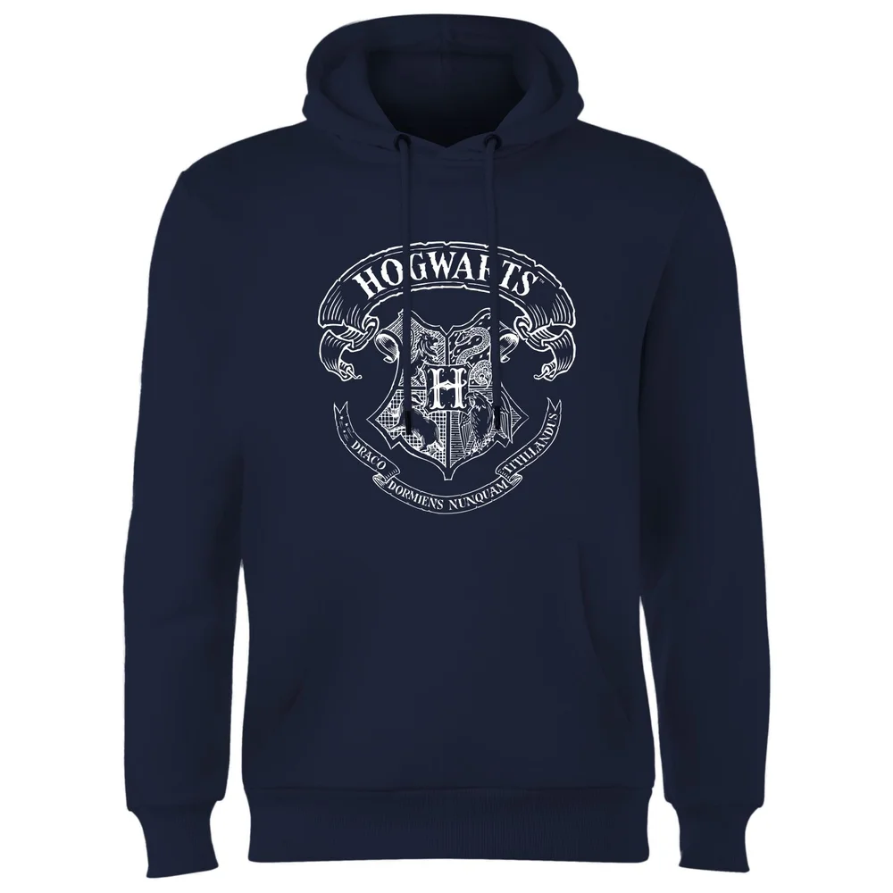 Harry Potter Hogwarts Crest Hoodie - Navy - S Image 1