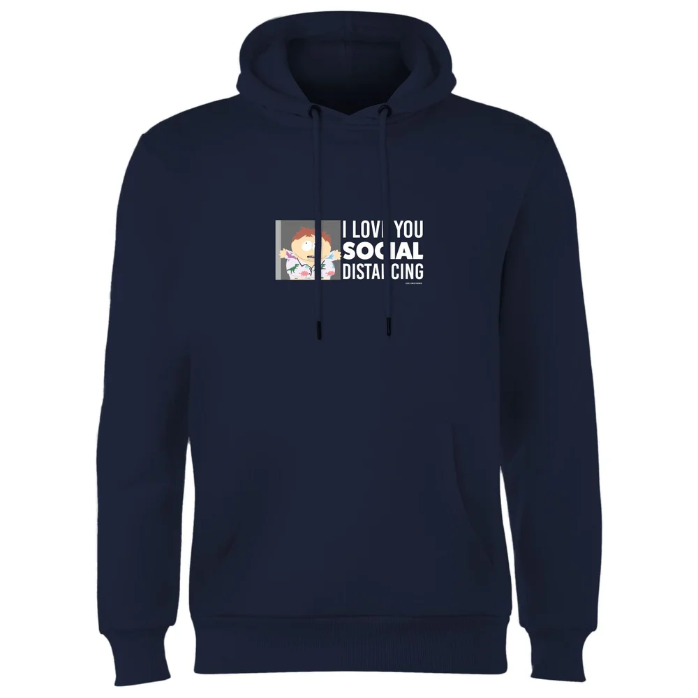 South Park Cartman I Love You Social Distancing Hoodie - Navy - M Image 1