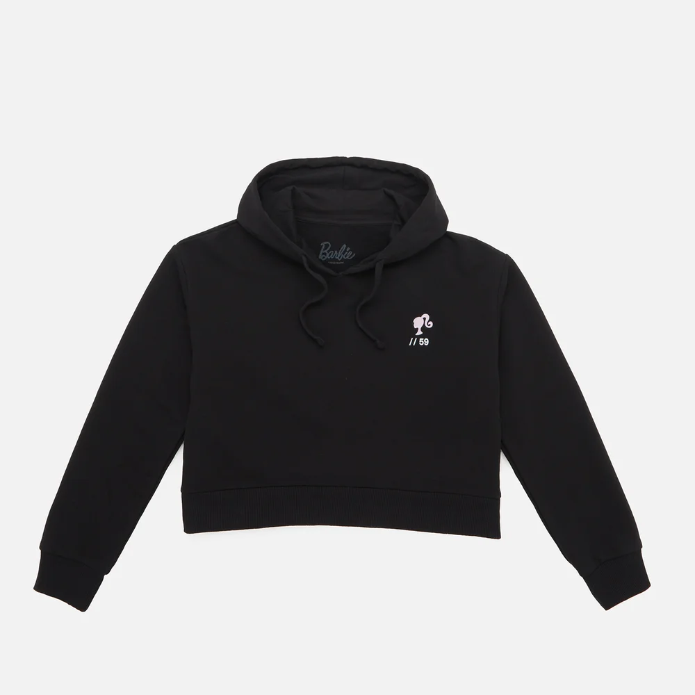 Barbie 1959 Logo Women's Cropped Hoodie - Black - XS - Black Image 1