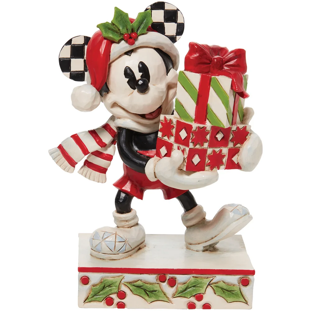 Disney Traditions Christmas Mickey Mouse with Presents Figurine Image 1