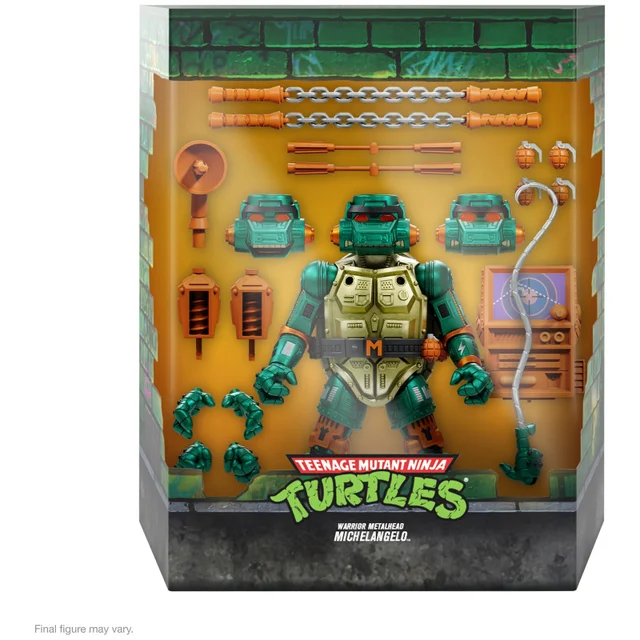 Super7 Teenage Mutant Ninja Turtles Ultimates! Figure - Warrior Metalhead Michelangelo