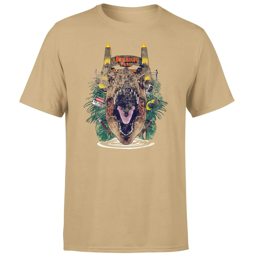 Jurassic Park T-Rex Break Out Unisex T-Shirt - Tan - M Image 1
