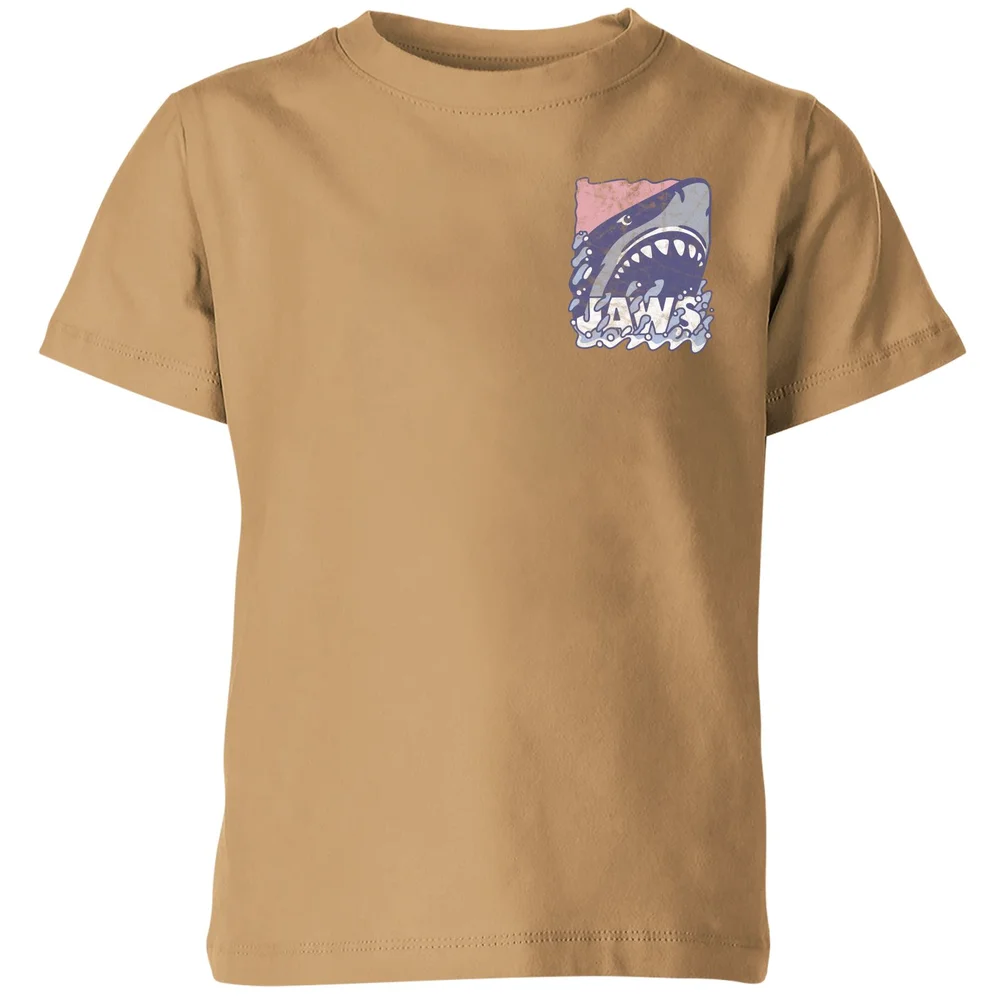 Jaws Retro Kids' T-Shirt - Tan - 7-8 Years Image 1