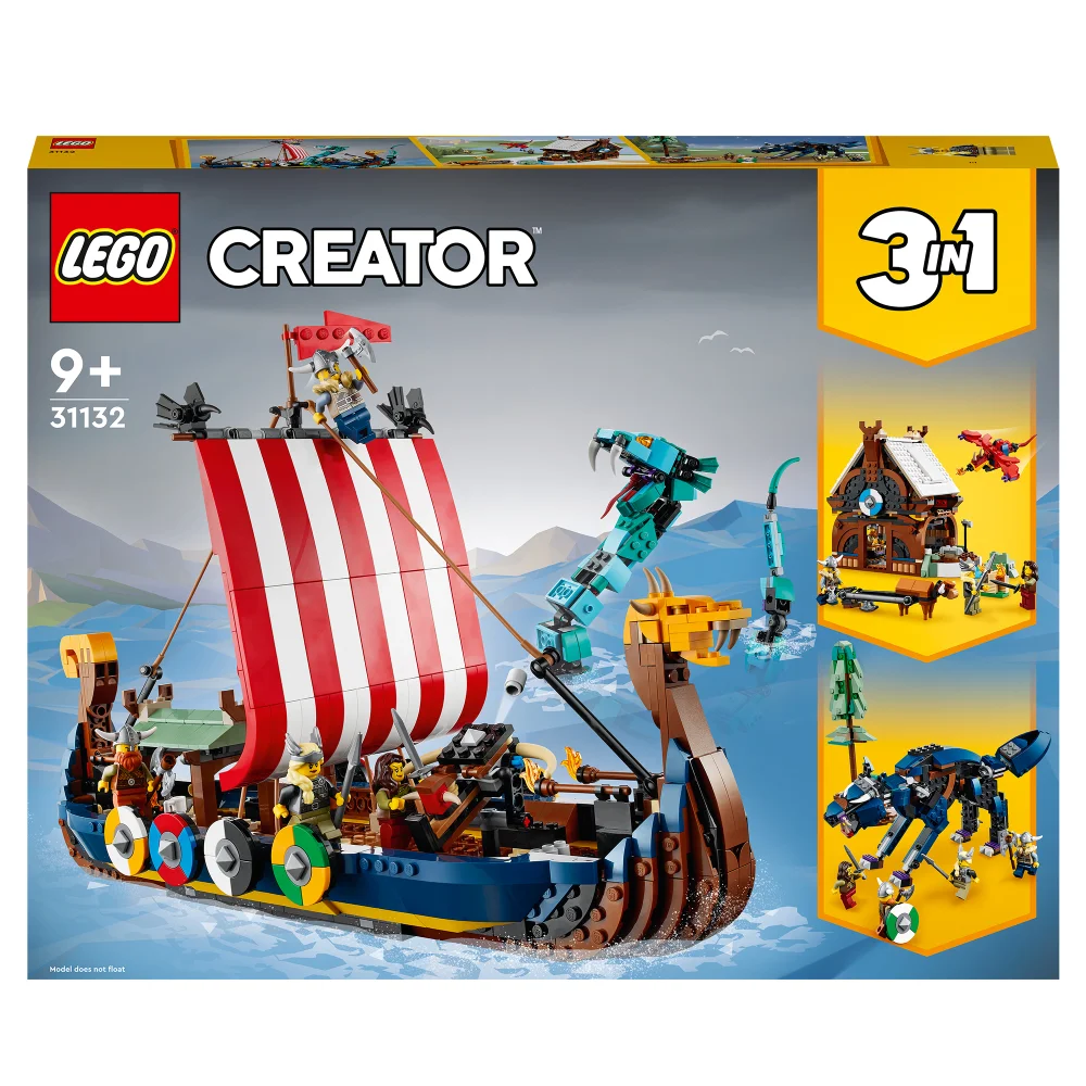 LEGO Creator: 3in1 Viking Ship and Midgard Serpent Set (31132) Image 1