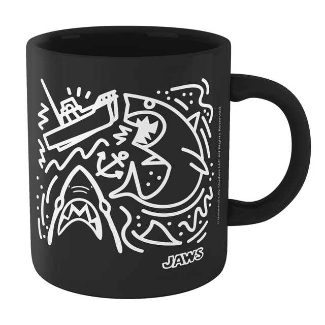 Jaws Doodle Mug - Black