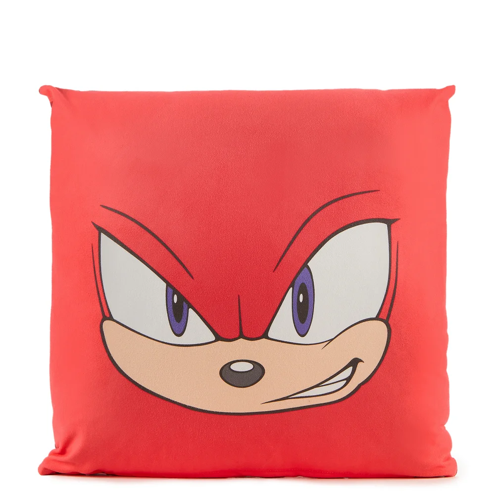 Sonic The Hedgehog Knuckles Face Square Cushion - 40x40cm Image 1