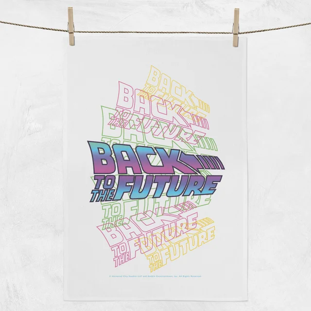 Back To The Future Neon Logo Tea Towel