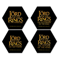 Lord Of The Rings LOTR Logos Hexagonal Coaster Set - undefined undefined