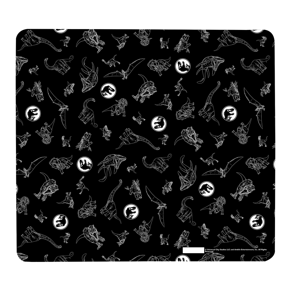 Jurassic Park Outline Dinosaurs Gaming Mouse Mat - Small Image 1