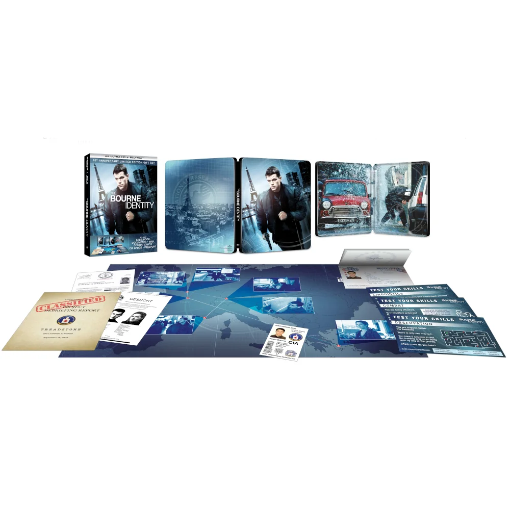 The Bourne Identity 20th Anniversary Limited Edition Zavvi Exclusive 4K Ultra Steelbook (includes Blu-ray) Image 1