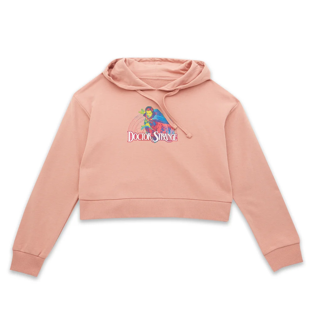 Marvel Dr Strange Psych Women's Cropped Hoodie - Dusty Pink - S Image 1