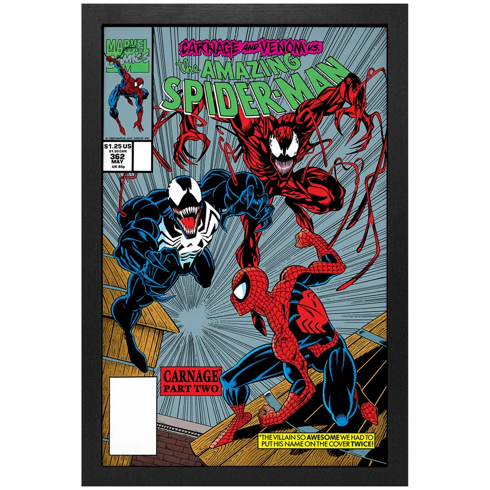 Marvel Spider-Man Venom Carnage Comic Cover Framed Art Print Image 1