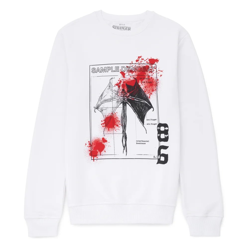 Stranger Things Demobat Sweatshirt - White - S Image 1
