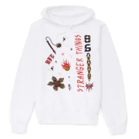 Stranger Things Hellfire Club Flash Hoodie - White - undefined undefined
