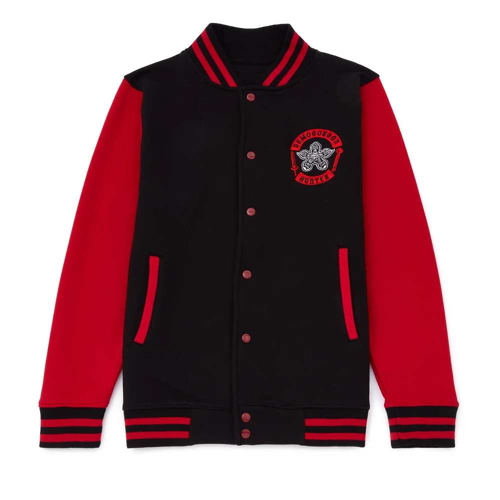 Stranger Things Demogorgon Hunter Unisex Varsity Jacket - Black/Red - S Image 1